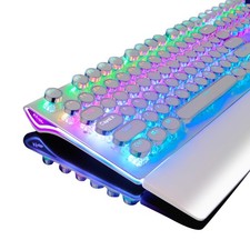 S108 Typewriter Gaming Keyboard, Retro RGB Mechanical Keyboard, Full Size Wir... picture