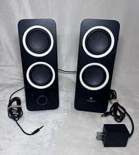 Logitech Z200 Wired Speakers Left & Right (2-Piece) with AC Power Adapter Works picture