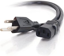 Lot Of (2) Power Cord 3-Male Pin x 3-Female for Computers, TV's, Radios & More picture