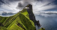 Landscape nature photography lighthouse cliff sea clouds Custom Gaming Mat Desk picture