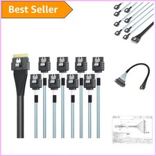1m SlimSAS to SATA Cable, SFF-8654 8i, Ideal for High-Speed Server Connections picture