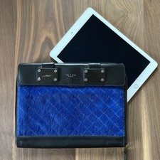 Rag & Bone Leather iPad Air, iPad Pro, Case Sleeve Black Blue Cowhide Pockets picture