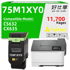 75M1XY0 Yellow Toner Cartridge Compatible for Lexmark CS632 CX635(11700 Pages) picture