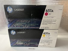 HP 651A Toner Cartridge Lot (2) CE342A CE343A Yellow Magenta NEW OEM Sealed 700 picture