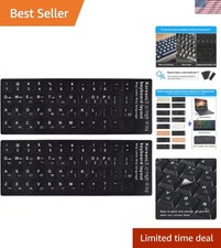 Korean-English Keyboard Stickers - 2PCS Scratch-Resistant for Laptops & Desktops picture