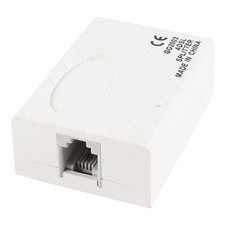 RJ11 6P2C Female Socket Phone Line Fax Modem ADSL Splitter Filter Grey White picture