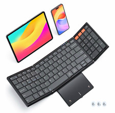 MEETION Foldable Bluetooth Keyboard Touchpad Number Pad Rechargeable Black picture