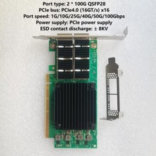 PCIe x16 dual port 100G QSFP28 Ethernet network adapter picture