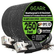 Cat6 Outdoor Ethernet Cable 250ft 23AWG Pure Copper FTP Waterproof Direct Burial picture