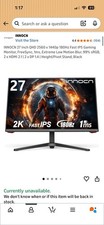 Innocn 27-inch 1440p 180hz Gaming Monitor with BROKEN SCREEN (For Parts Only) picture