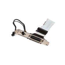 6in DB25 Female Parallel Port and PS2 Port in Slot Cover 2x4 - Gray picture