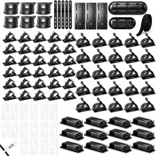 Gaming Desk Cable Management Kit 114pcs Heavy Duty Power Strip Holder Reusable picture