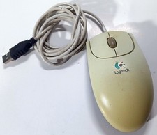 Vintage Logitech M-BJ58 Optical Scrollball Wired Computer Mouse Retro PC Classic picture