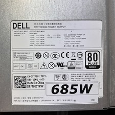 Dell 685W 80 Plus Gold Power Supply PSU D685EF-01 DPS-685AB-2A 0CYP9P CYP9P picture