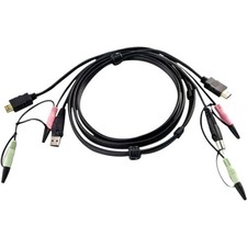 Aten 2L7D02UH 5.91ft USB HDMI KVM Cable Black picture