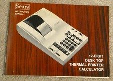 Sears Instruction Manual 12-Digit Desk Top Thermal Printer Calculator 1975 picture