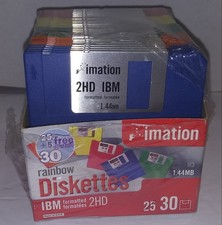 Imation Rainbow 3.5” Floppy Diskettes IBM 2HD OPEN BOX ONLY 28 Disks Present Vtg picture