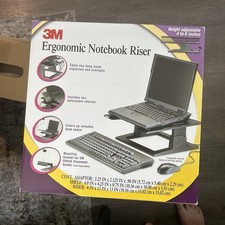 3M Ergonomic Notebook Riser Laptop Stand, Adjustable, Detachable, Black picture