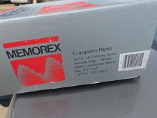 1991 Memorex  Computer Paper 1000 Continuous Sheets 20 lb. 9.5x11