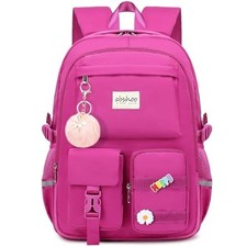 Multi-Pocket Travel Daypack for Teens - Lightweight & Water Resistant Hot Pink picture