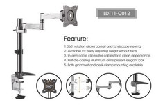 20% OFF LDT11-C012 Aluminum LCD VESA Desk Mounts for 13''-27'' Monitors,1-Arm picture