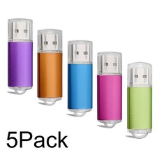 USB2.0 Flash Drive Rectangle 1GB-32GB Blank Data Memory Stick Mixed Color 5 Pack picture