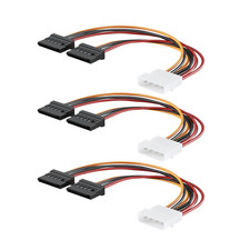 3 Pack 4 Pin Molex to Dual SATA Power Y-Cable Adapter, 4 Pin Male IDE Molex picture