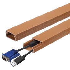 4pcs Cord Hider Wall 15inx0.8inx0.4in Cable Cover Adhesive Wire Hider,Brown picture