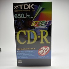 TDK ~ CD-R ~ 20 Pack ~ Recordable Compact Discs w/Jewel Cases ~ Factory Sealed picture