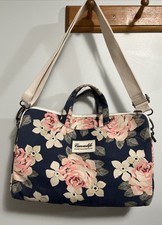 Canvaslife Canvas Elegant Floral Flower Print Padded Laptop Computer Bag 13” picture