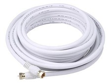 Monoprice 25ft RG6 (18AWG) 75Ohm, Quad Shield, CL2 Coaxial Cable - White picture