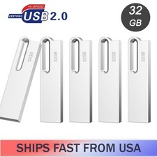 Metal Waterproof USB 2.0 32GB 5PCS Flash Drive Memory Stick Thumb Drive Silver picture
