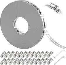 50FT 304 Stainless Steel Hose Clamp Assortment Kit with 24 Fasteners picture