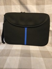 10.2 Padded Neoprene Laptop Sleeve Case Black/blue Solid Universal Fit  picture