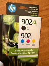 Genuine HP 902XL Black + 902 C/M/Y Ink 4-Pack OEM T0A39AN JUL 2026 picture
