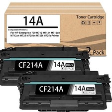 2 Pack 14A CF214A  Toner Cartridge Replacement for HP Enterprise 700 M712 M712n picture