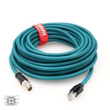 M12 X-Coded 8 Pin to RJ45 Gigabit Ethernet Interface Cat 7e Shielded Cable fo... picture
