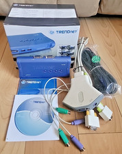 TRENDnet TK-407 4-Port USB KVM Switch CD Drive & Belkin 2-Port Cable - TESTED picture