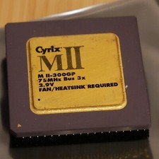 Cyrix MII 300GP 75 MHZ Bus 3X 2.9v Ceramic CPU Processor Gold 6x86 03 picture