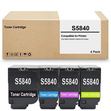 4 Pack S5840 Toner cartridge Works for  S5840 S5840DN S5840CDN picture