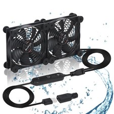 Dual 120mm Fan with 10 Speed USB 5V DC 12V IPX5 Waterproof Cooling Fan for Ta... picture