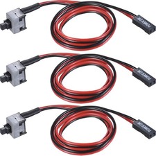 3 Pack 2 Pin SW PC Desktop Power Cable On/Off Push Button ATX Computer Switch... picture