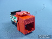 Keystone Cat 5e Orange Jack Insert Fits Leviton Quickport Category 5e MIGK52-OR picture