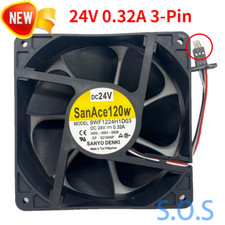 Fan For SANYO DENKI 9WF1224H1D03 A90L-0001-0509 SANACE 120W DC24V 0.32A 3-Pin picture