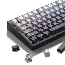 White/Grey Topographic Keycap Sets Line Backlit Gradient Shine Through Cherry picture