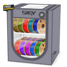 3D Printer Filament Storage Box 20 Rolls 2 Tier Rack Thermo Hygrometer Grey picture