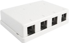 039-362WH VERTICAL CABLE BRAND Surface Mount 4-Port DATA VOICE KEYSTONE HOUSING picture