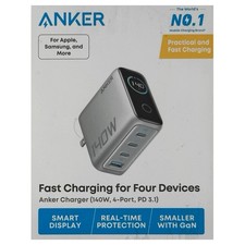 Anker Laptop Charger 140W, 4-Port, PD 3.1 Silver A2697 (WORKS GREAT/EXCELLENT) picture