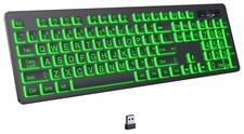 KOPJIPPOM Large Print Backlit Wireless Keyboard, 2.4G print, Black  picture