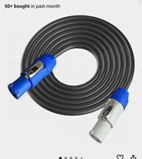 3-Pin PowerCON to PowerCON Extension Cable 6 ft Flexible 20A 250V Black picture